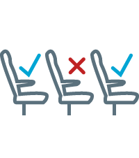Sitzplatzabstände beachten / note seat spacing